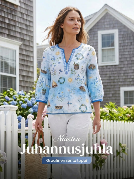 Naisten Suomi Midkesä festivaali Taide Print Casual Topi