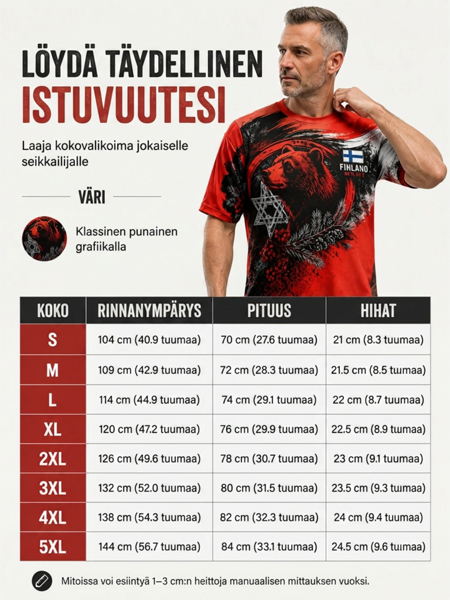 Miesten suomalainen veteraaniperintö -taidepainatus T-paita