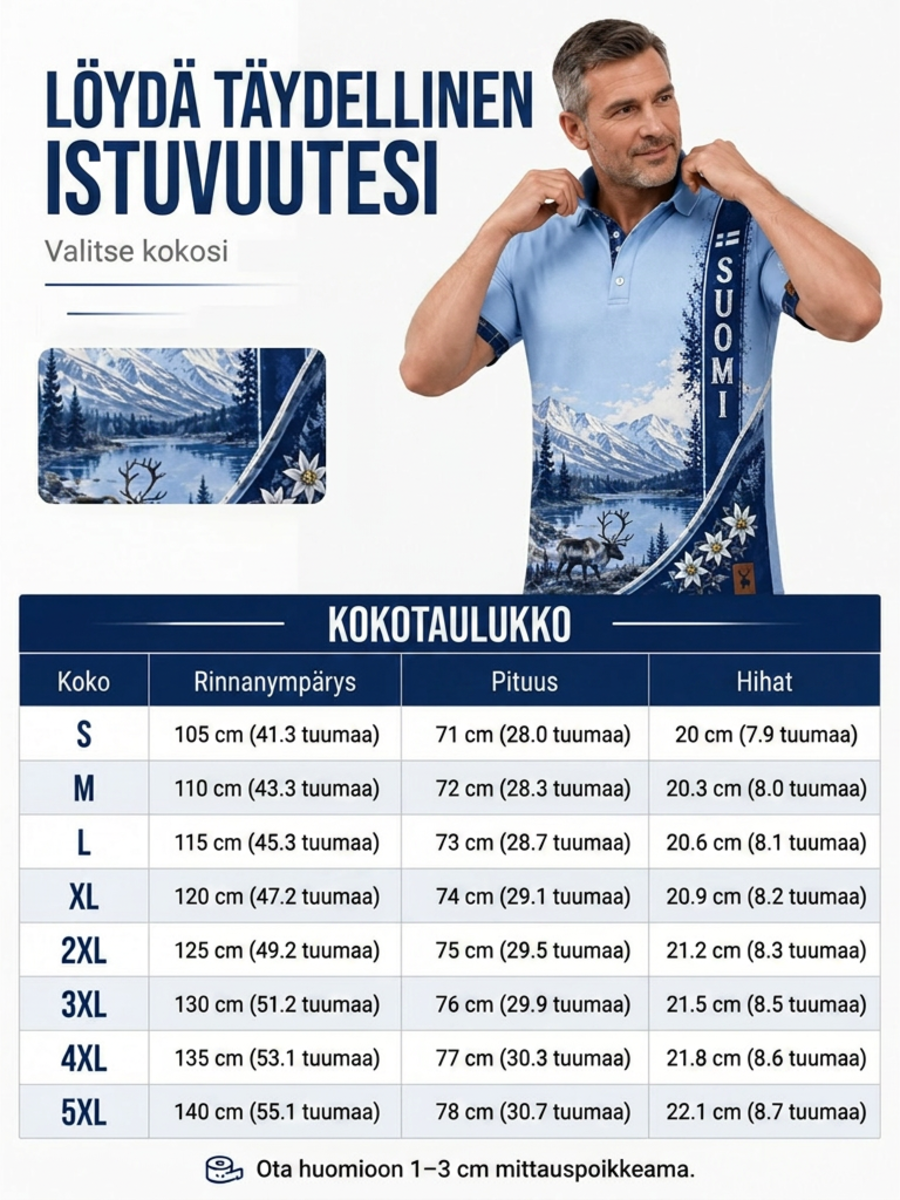 Miesten suomalainen arktinen poro Element Art Print Polo Print