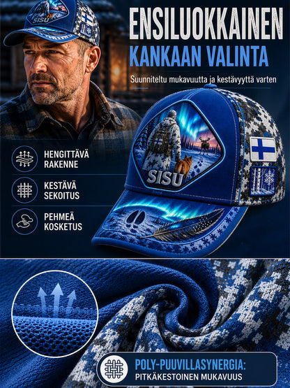 Unisex-villimyssy, jossa on vintage-henkinen suomalainen kuvitustaulu