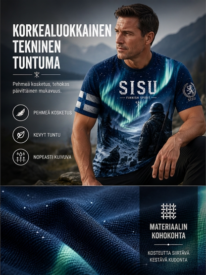 Miesten Sisu-isänmaallinen muistopaita taiteellisella painatuksella - Suomalainen veteraani