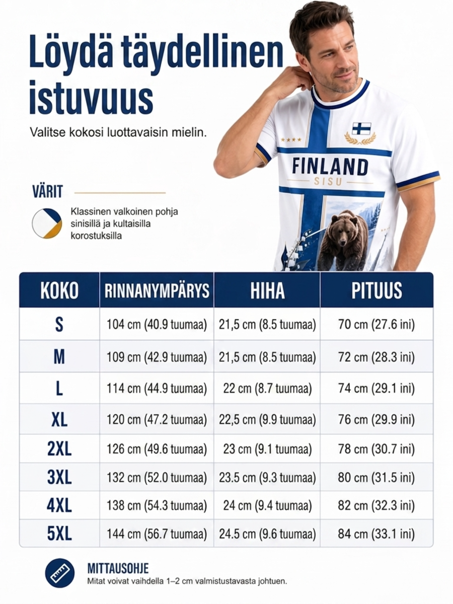 Miesten Sisu-kulttuurielementtejä esittelevä taidepainatus T-paita (Suomalainen veteraani)