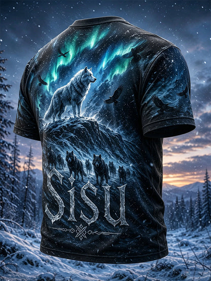Miesten suomalainen veteraani Sisu Element -taidetulostus T-paita