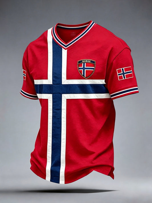 Miesten Norge V-kaula T-paita