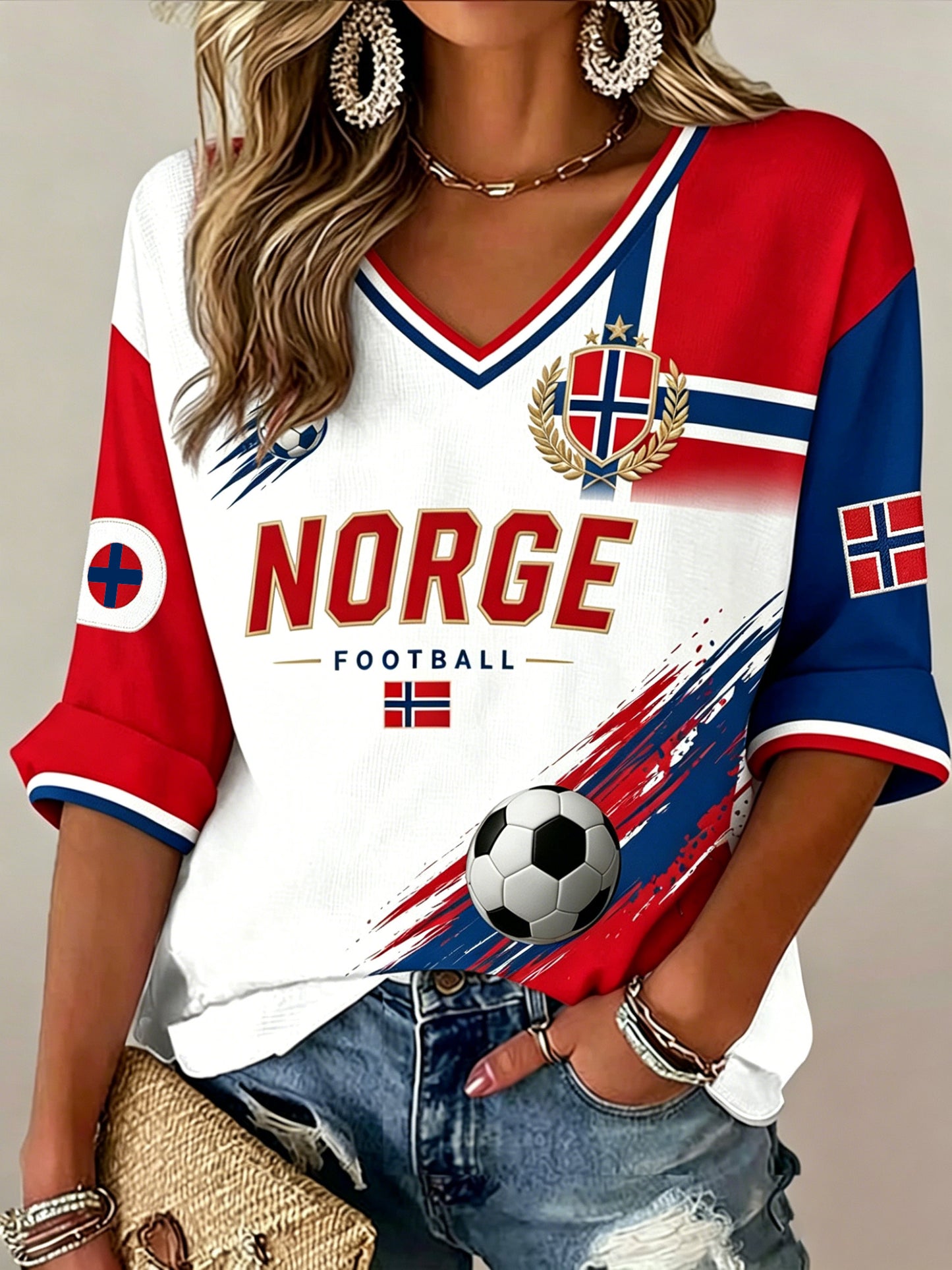 Naisten norjalainen jalkapallo ottelu Art Print V-Nessa