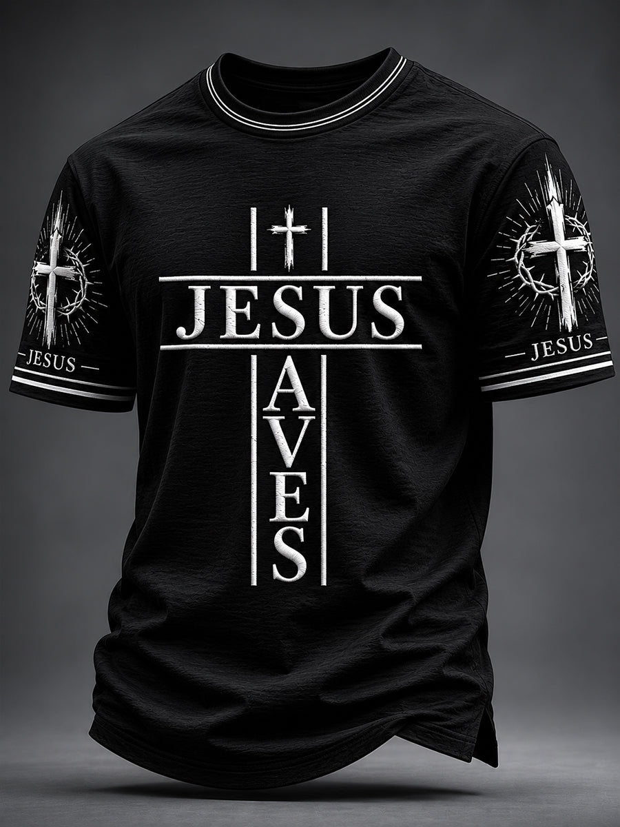 Christian JESUS voor heren BESPAART T-shirt met korte mouwen