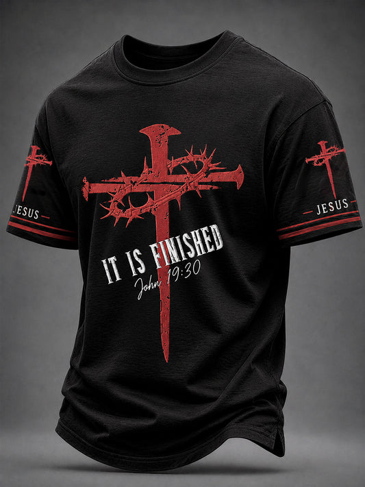 Christian voor heren Het is EINDE JEZUS Cross T-shirt met korte mouwen