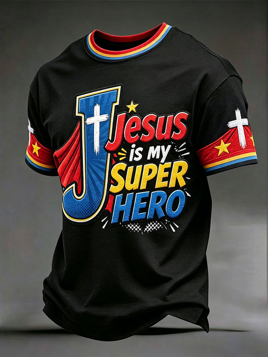 Miesten 'Jeesus on supersankarini' T-paitat
