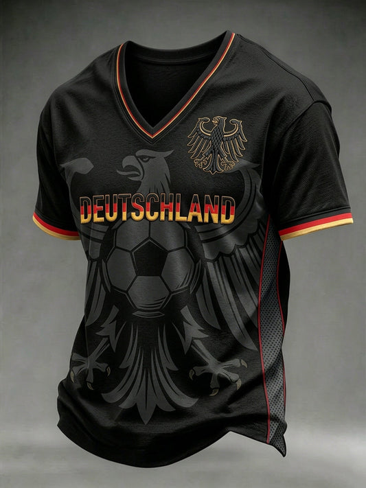 Herren-T-Shirt mit deutschem Fußball-Lover-Print