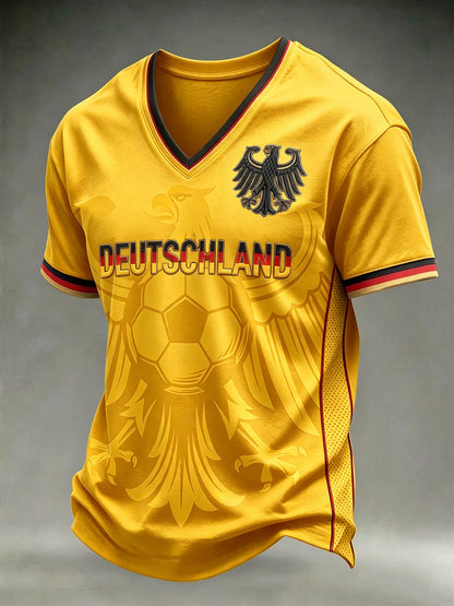 Herren-T-Shirt mit deutschem Fußball-Lover-Print