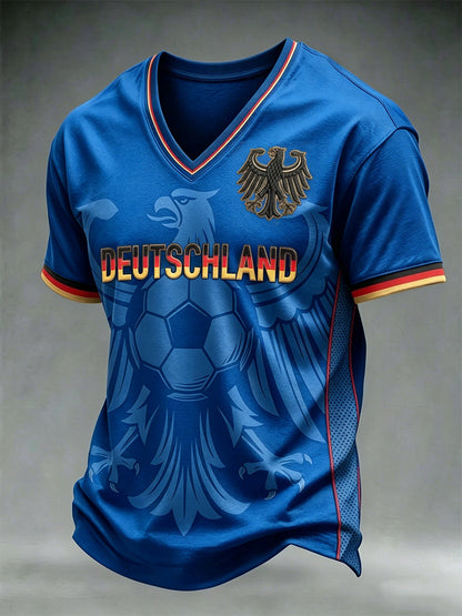 Herren-T-Shirt mit deutschem Fußball-Lover-Print