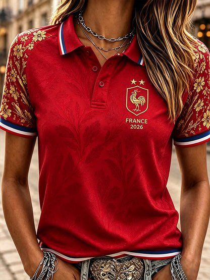 T-shirt polo France Football pour femme