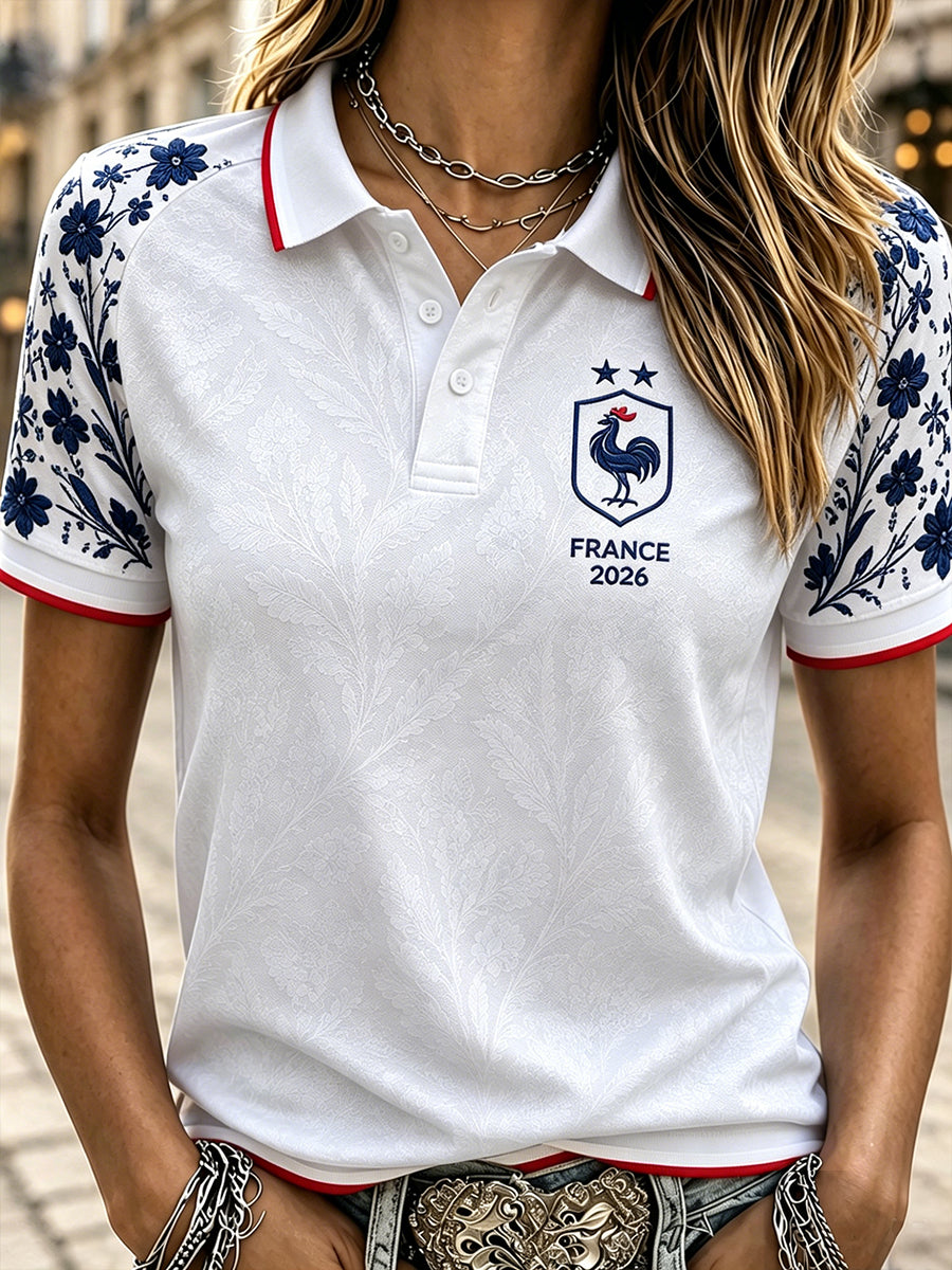 T-shirt polo France Football pour femme