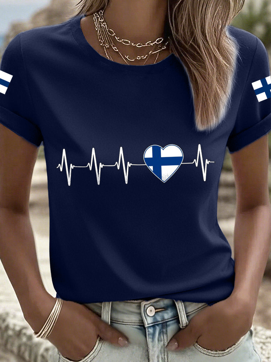 Naisten Suomi Inspiroitu tulosta T-paita