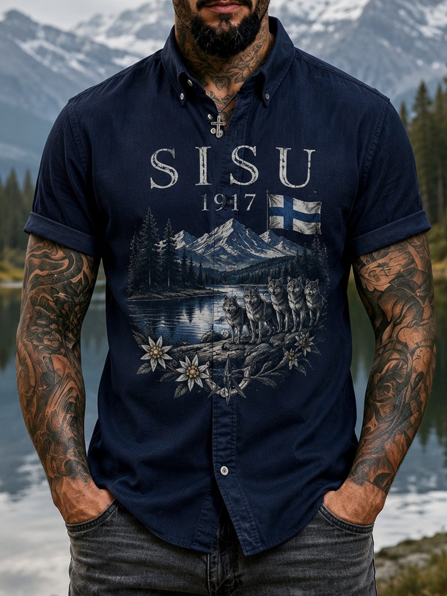 Miesten Sisun kulttuuriperintösarjapaita (Suomen veteraani)