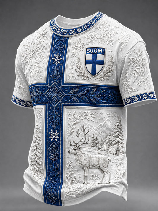 Miesten Suomi-rakastaja lyhythihainen t-paita