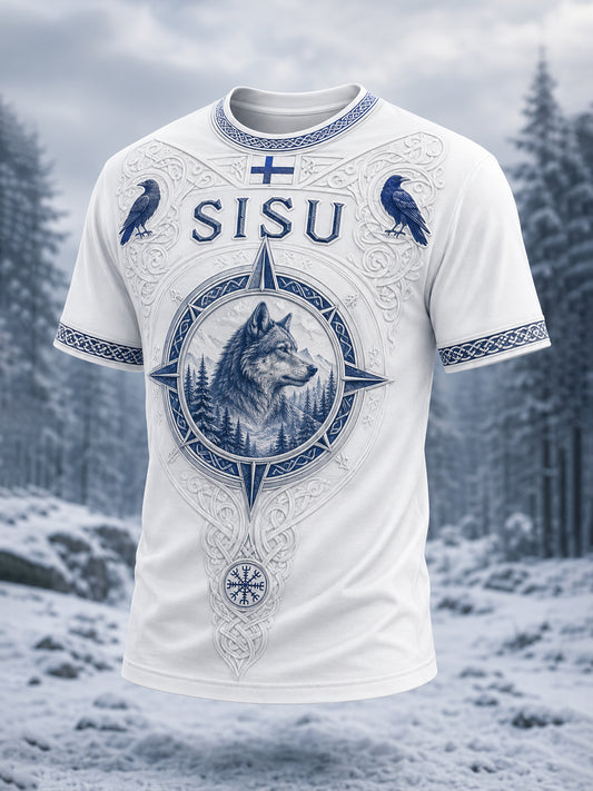 Miesten sisu Isänmaallinen taide Print T-paita (suomaveteralainen)