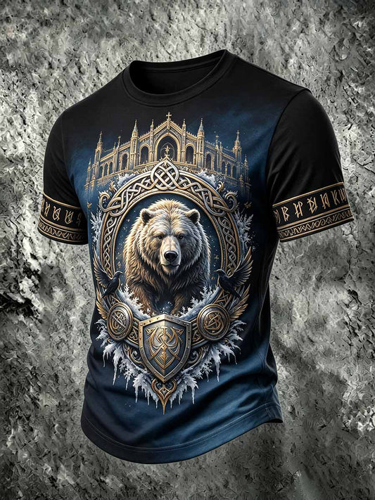 Miesten Vintage Viking Bear tulosta T-paita