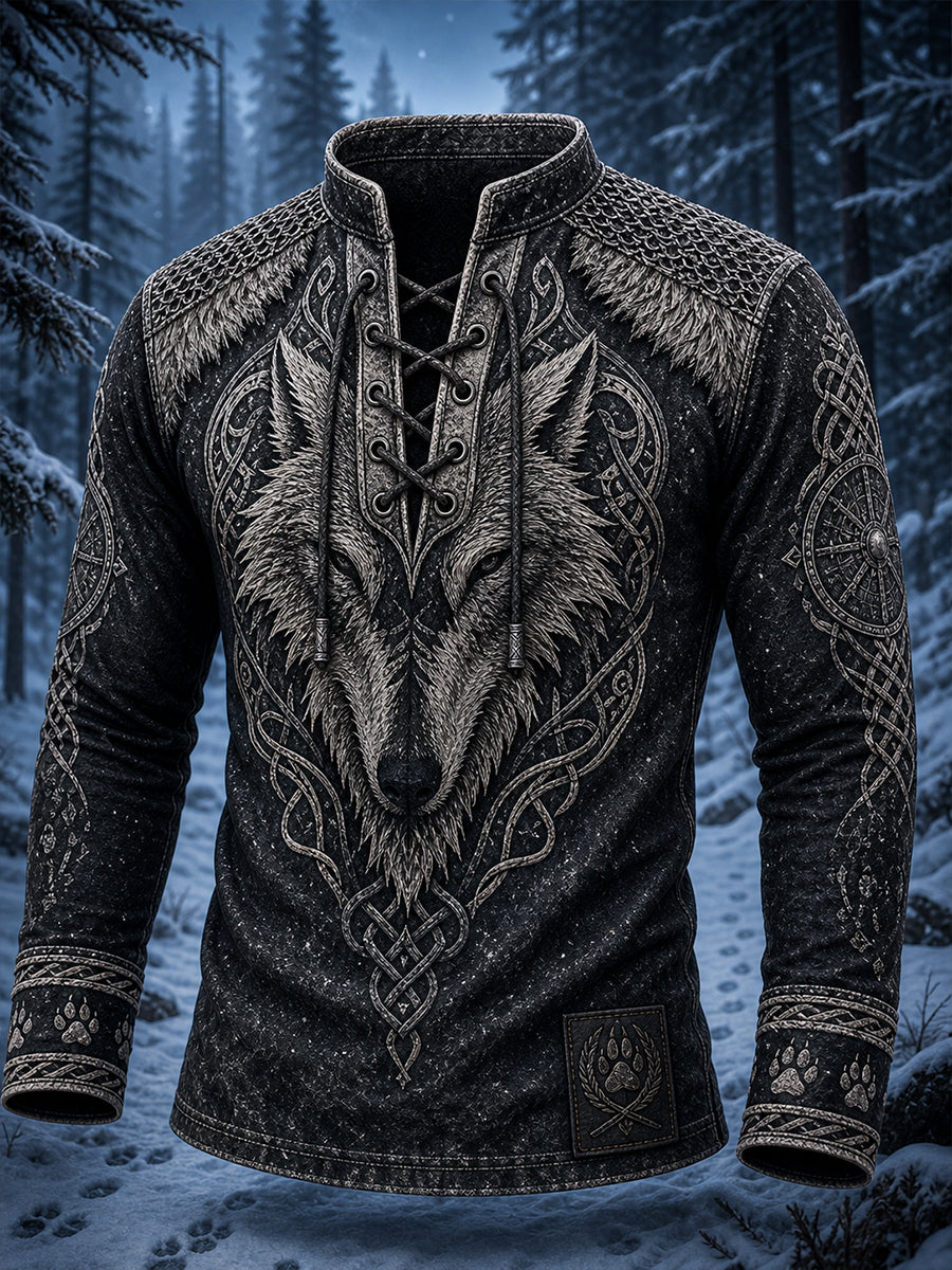 Vintage-tyyli Casual Top VikingNorse Art Print