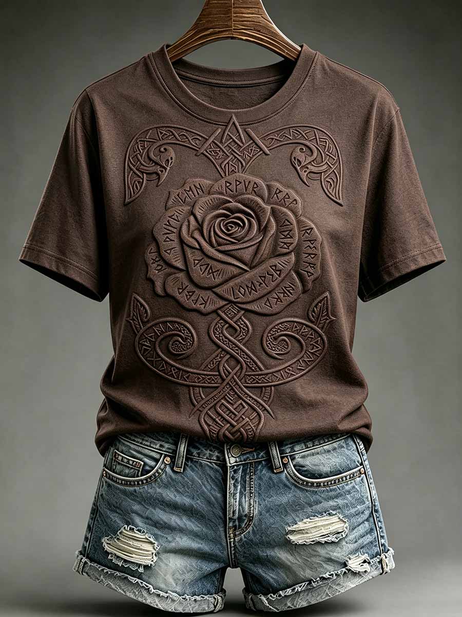 Naisten Vintage Viking Celtic Solmu Tulosta T-paita