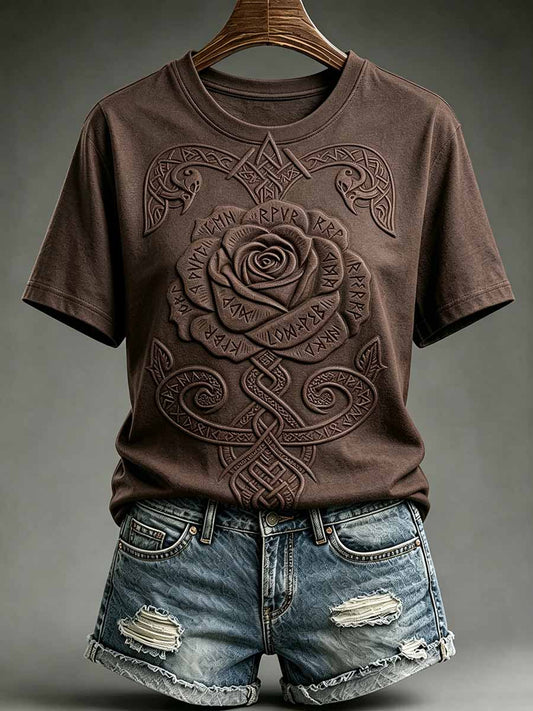 Naisten Vintage Viking Celtic Solmu Tulosta T-paita