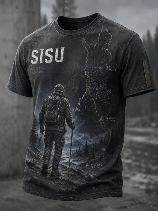 Miesten veteraani Sisu lyhyt hihat T-paita