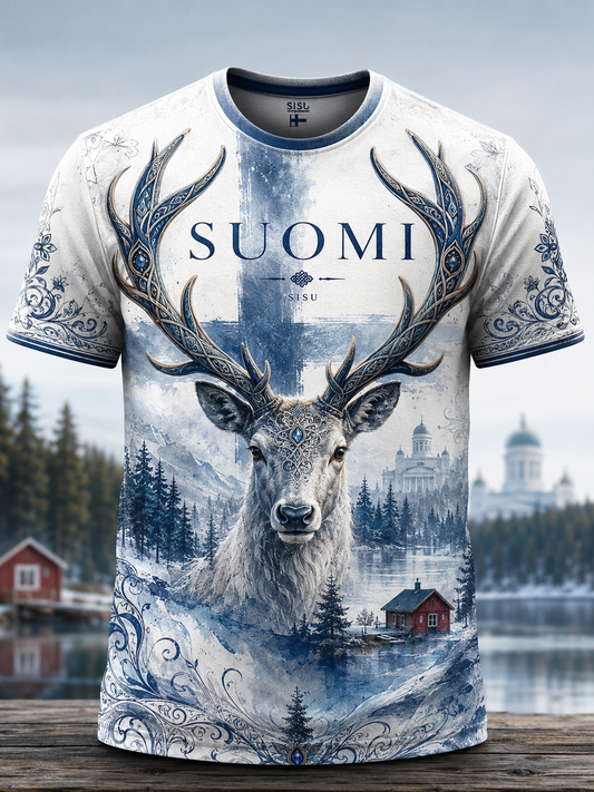 Miesten napakka poro -t-paita lyhyillä hihoilla