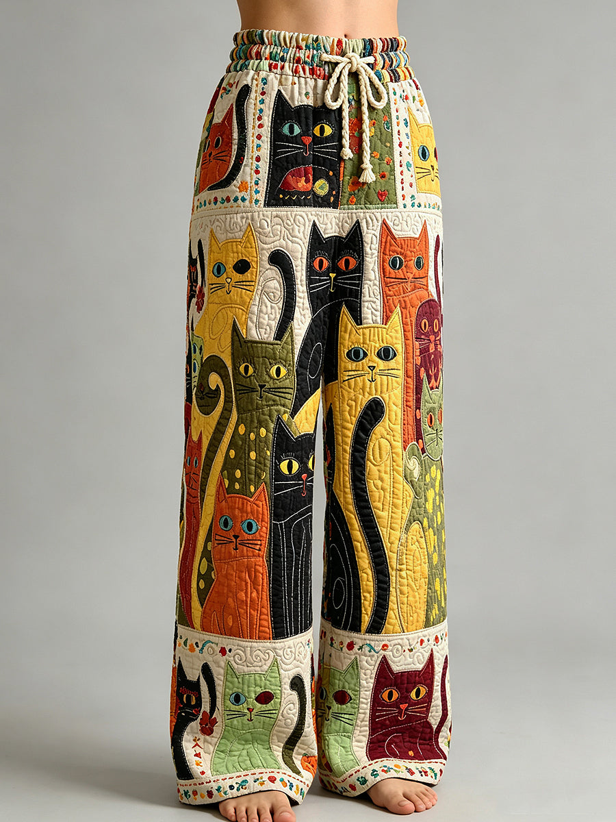 Naisten eläin Cat Art Print housut.