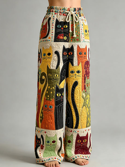 Naisten eläin Cat Art Print housut.