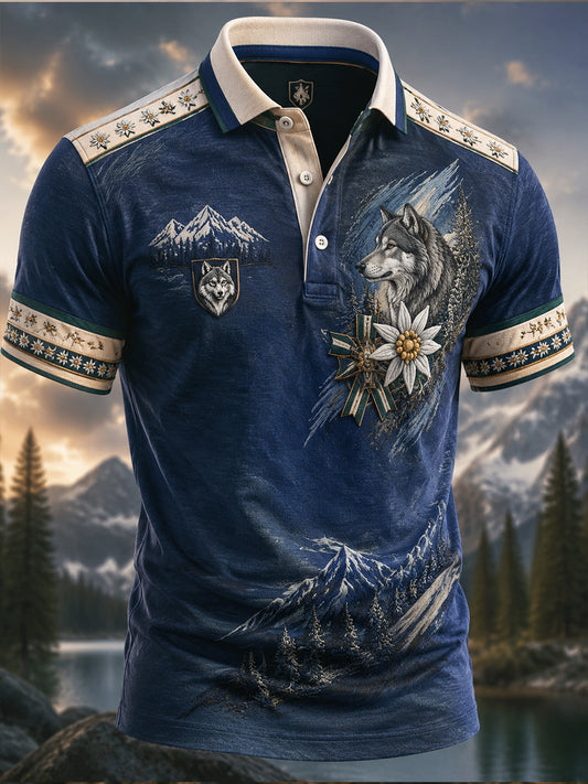 Miesten suomalainen Veteran henki-hehditty taiteellinen paina Casual Polo.