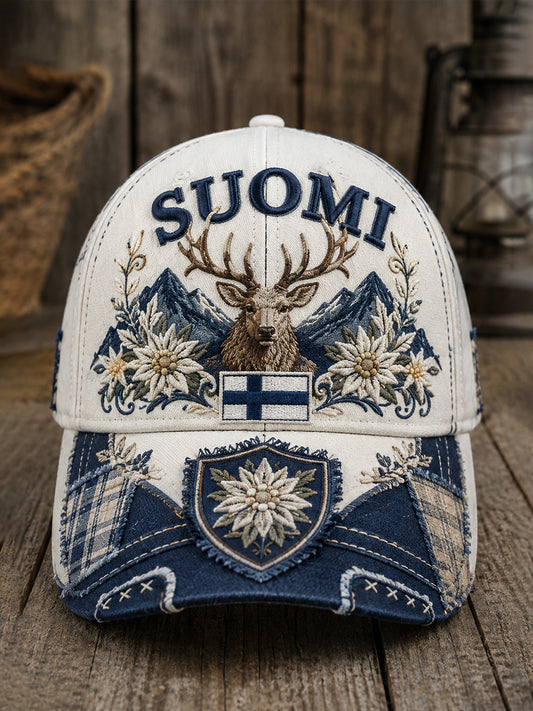 Unisex suomalainen arktinen poro taide Print Casual Hat