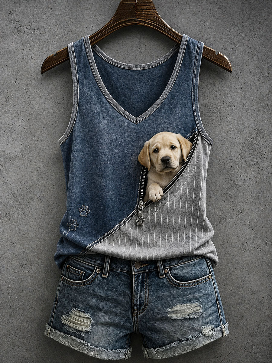 Naisten ihana Labrador Retriever tankki päällä