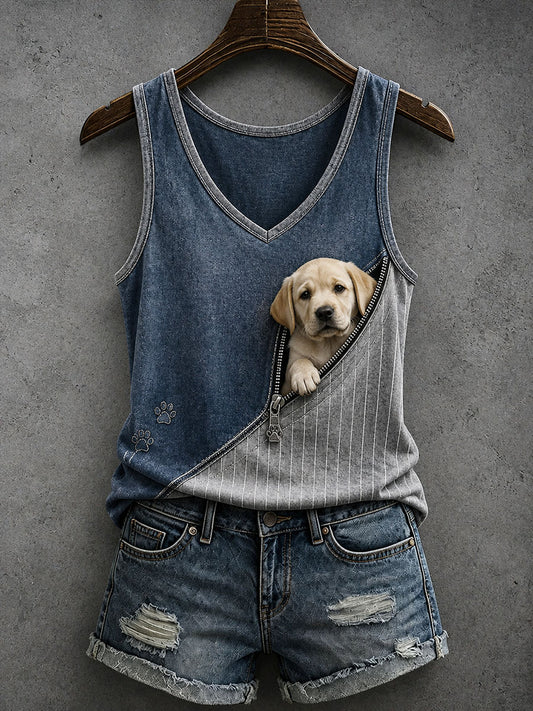 Naisten ihana Labrador Retriever tankki päällä