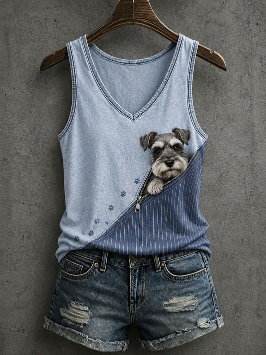 Naisten ihana Schnauzer Dog Tank Topi