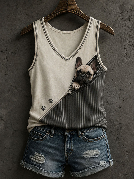 Naisten ihana ranskalainen Bulldog Tank Topi