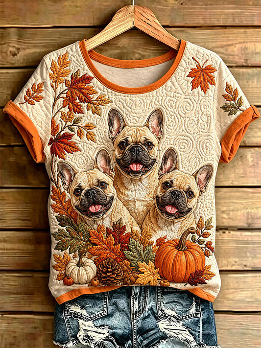 Naisten syksyn koirat Tulosta Casual Tee