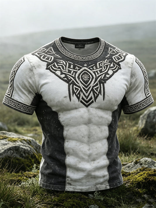 Miesten Viking Celtic Knot kontrasti Väri Tulosta lyhythiha t-paita