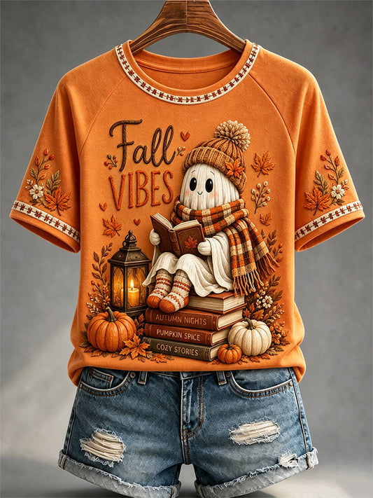 Naisten putoaminen Print Casual Tee
