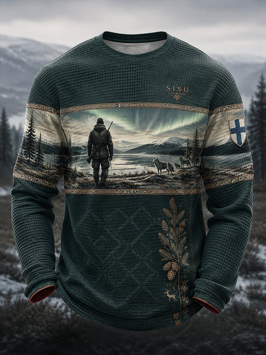 Miesten Sisu Muistotaide Print Top Suomen veteraneille