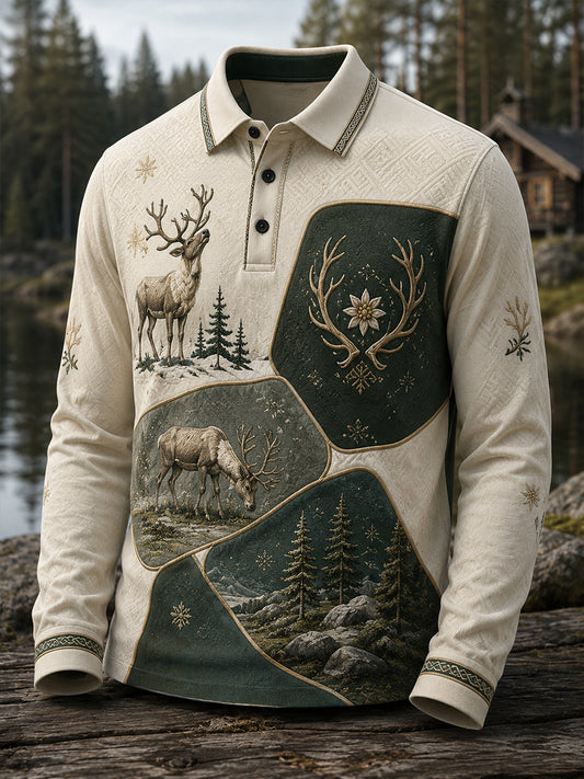 Miesten suomalainen arktinen poro-teema Print
