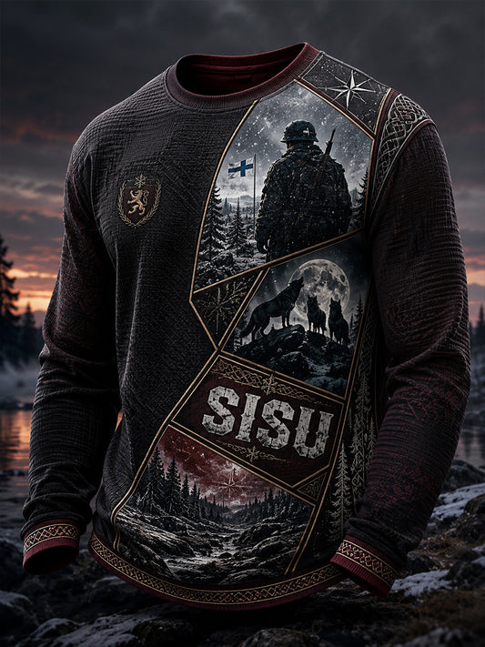 Miesten Sisu-muistotaidepainatus yläosa suomalaisille veteraaneille