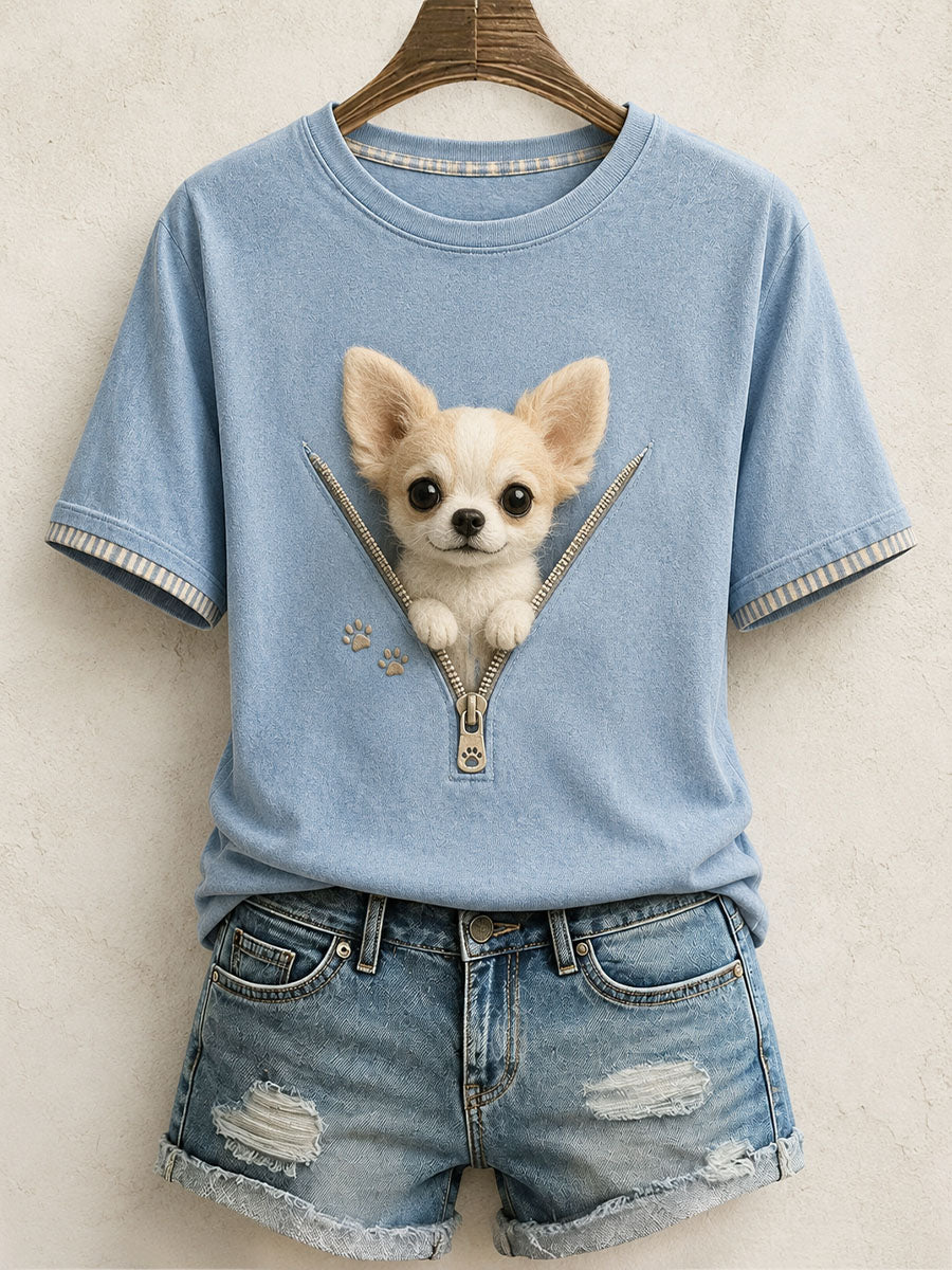 Naisten ihana chihuahua-huovutetaideteos T-paita