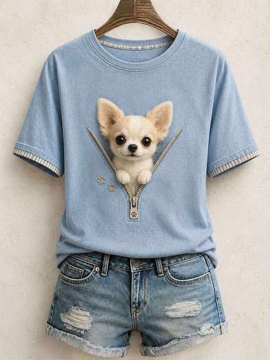 Naisten ihana chihuahua-huovutetaideteos T-paita