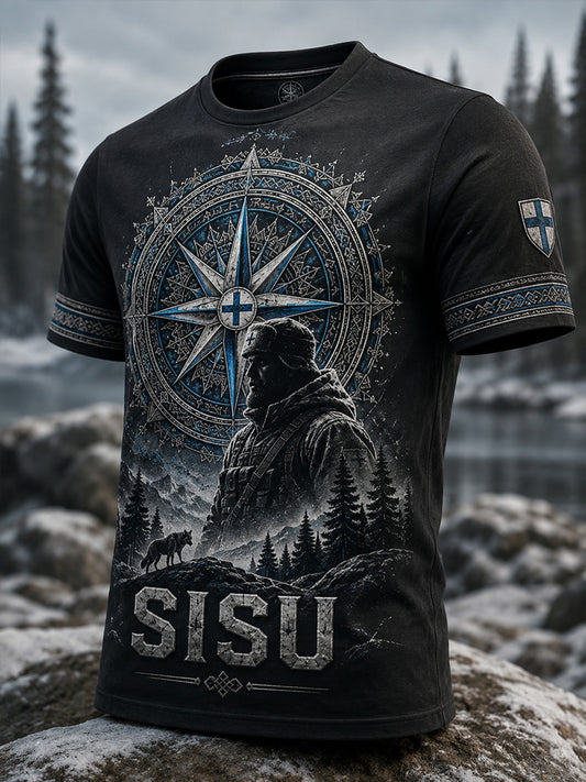 Miesten Sisu-hengellinen taidepainatust-paida (Suomalainen veteraani)