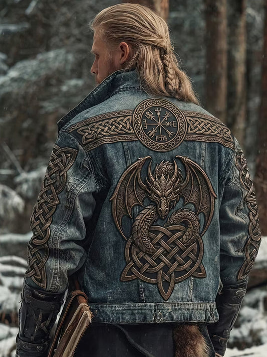 Retro Viking Art Print Casual Taki