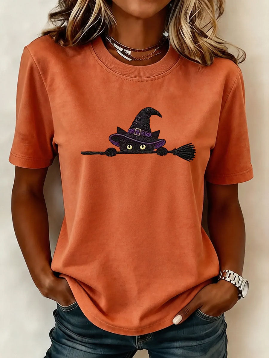 Naisten Cat Print Casual T-paita