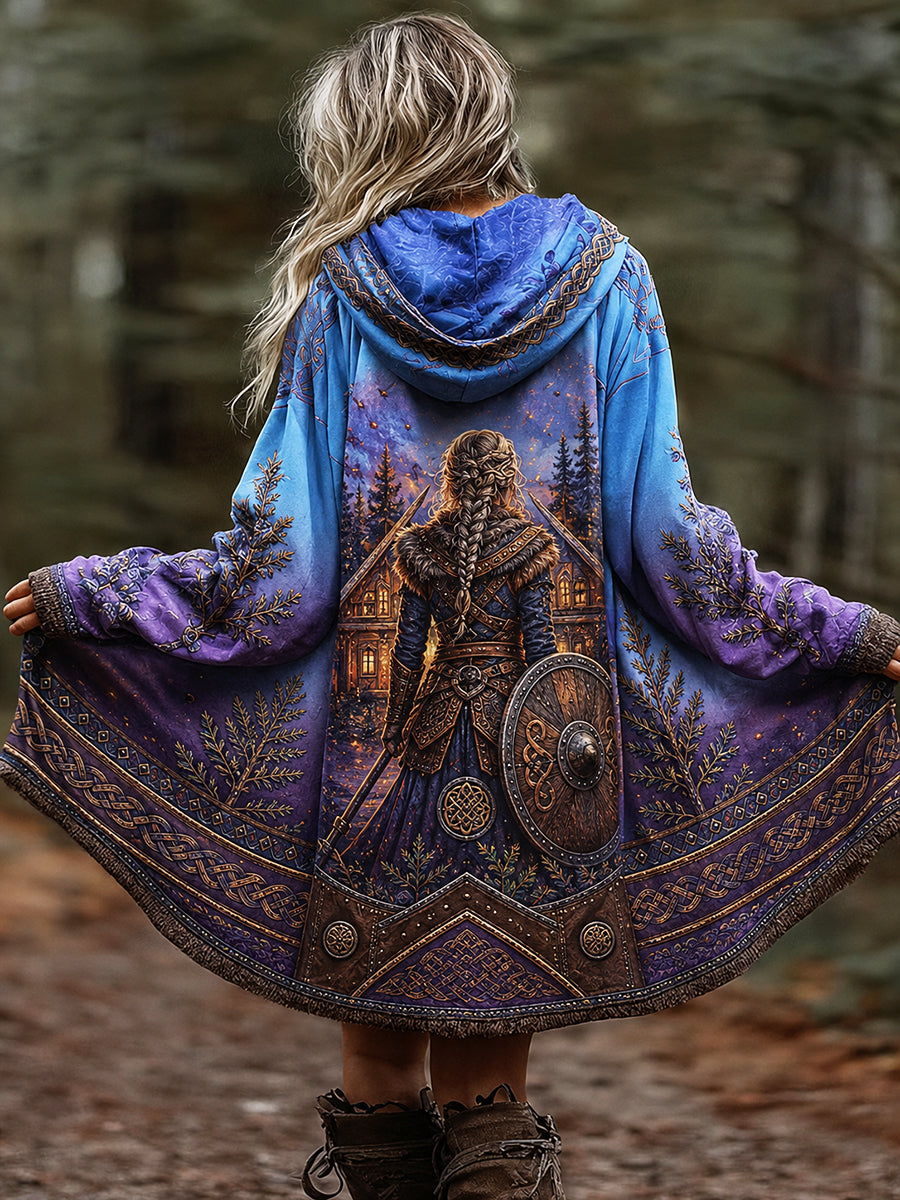 Casual Hoodie Vintage Viking Art Print
