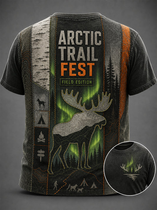 Vintage Suomen metsästysfestivaali Graafinen Casual T-paito