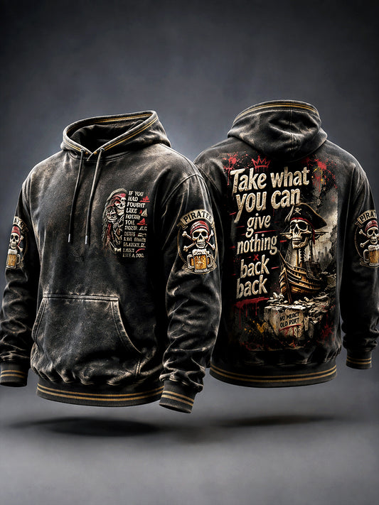 Miesten Vintage Pirate-Print vapaa huppupaikka