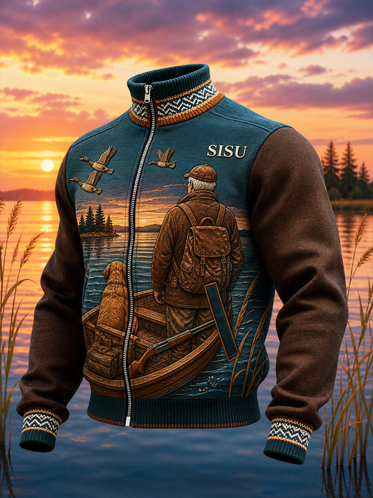 Casual Comfortable Jacket Retro Suomen taide Print